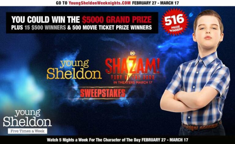 Young Sheldon Shazam Sweepstakes 2023